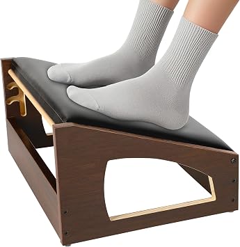 Ergonomic Foot Rest, 4 Adjustable Height Foot Stool,Footrest Under Desk, Soft Cushions, Foot Rest Office,Improving Posture, Promoting Blood CirculationEspresso