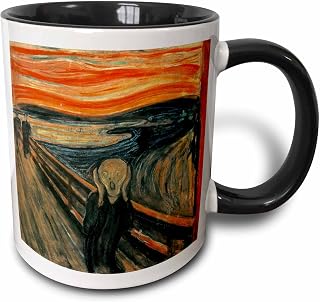 3dRose mug_60716_4 "The Scream Painting By Edvard Munch" Two Tone Black Mug, 11 oz, Multicolor