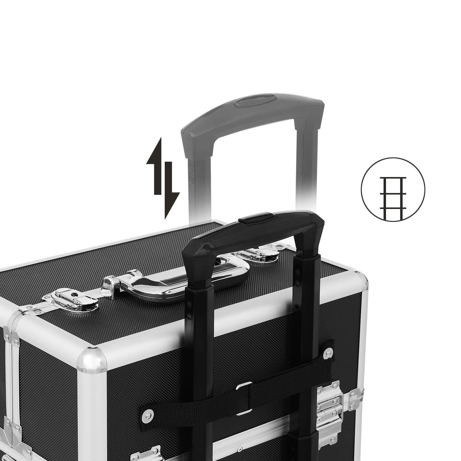 Mobiler Friseurwagen Professioneller Make-up-Koffer, Reise-Schönheitstrolley, Großer Kosmetiktrolley Für Friseure, Abschließbarer Roll-Make-up-Koffer Salon Ausstattung