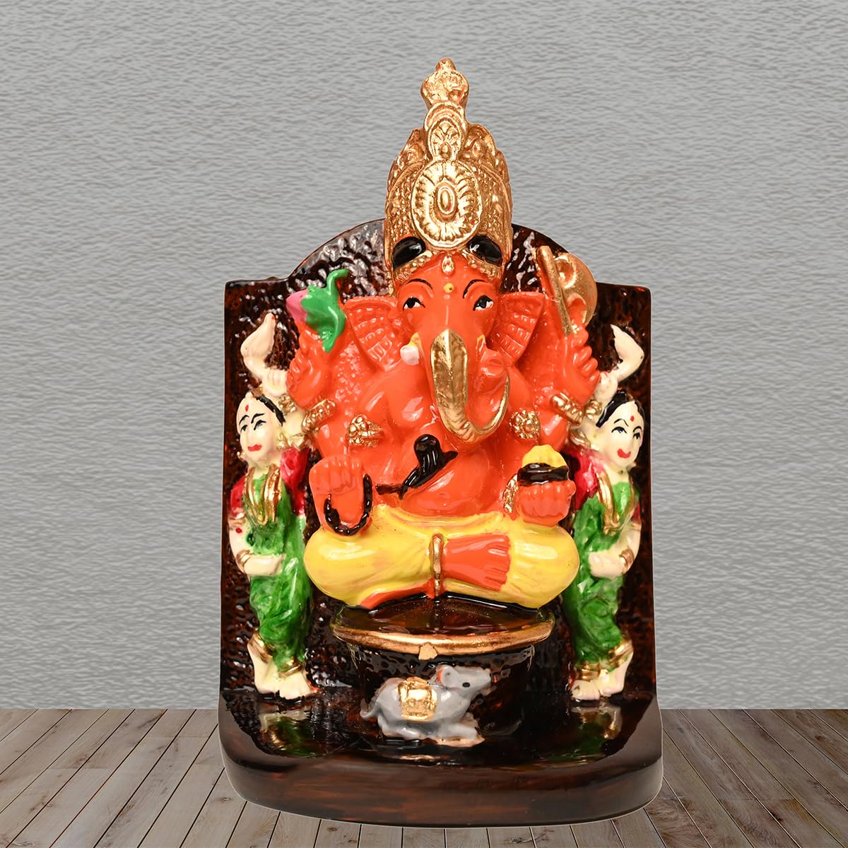 KariGhar® Siddhivinayak Ganpati Murti Idol for Car Dashboard/Home/Living Room/Puja Room/Gifting/Study Table 10 cm