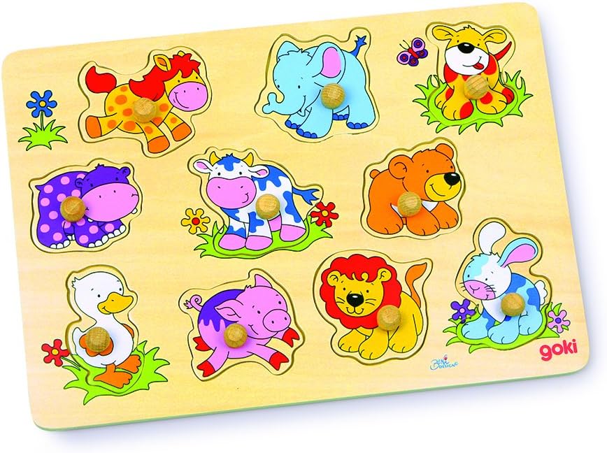 Goki Plug Young Animals II Puzzle (10 Piece)