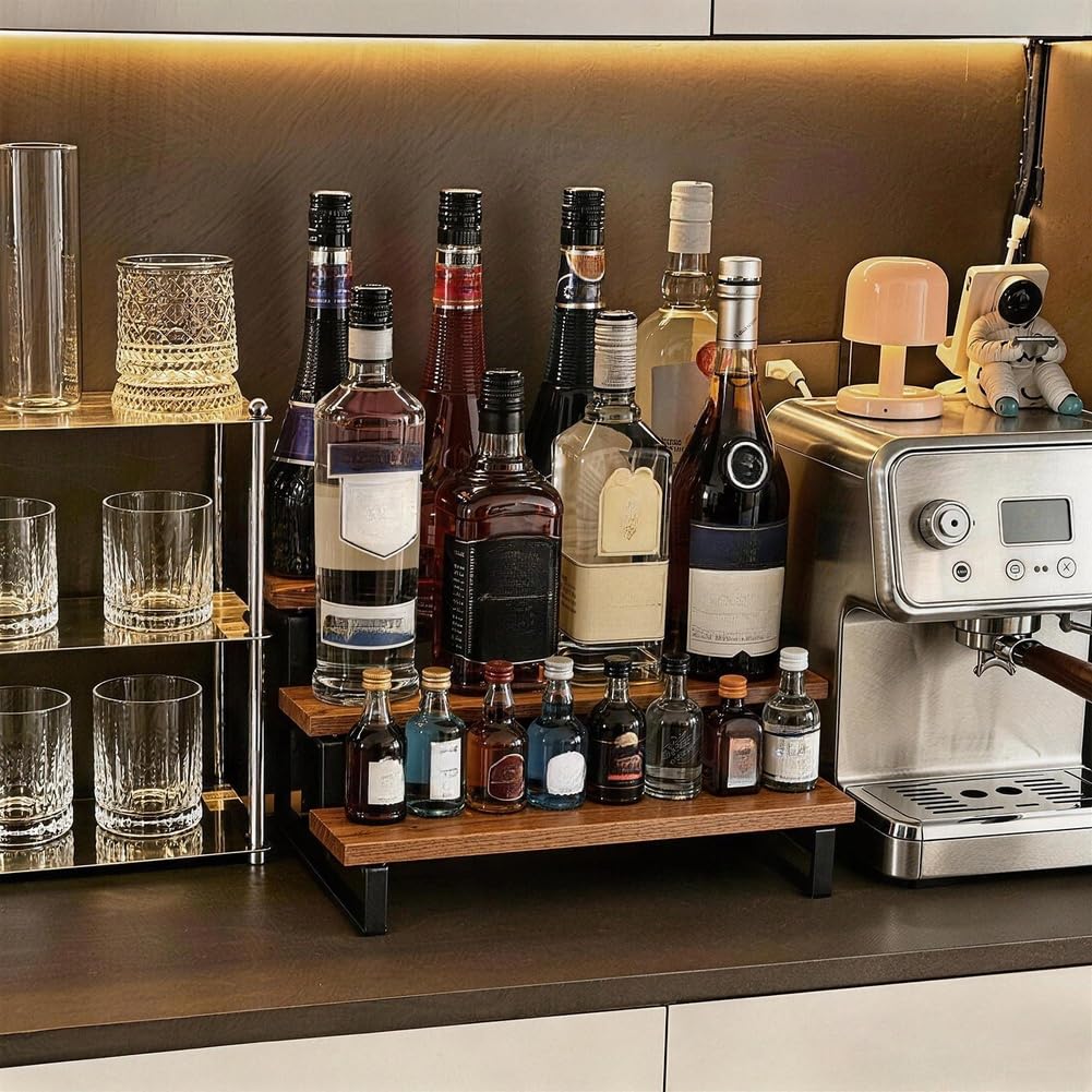 para soporte Botellas Nogal y Hierro para robusto para soporte(Brown)