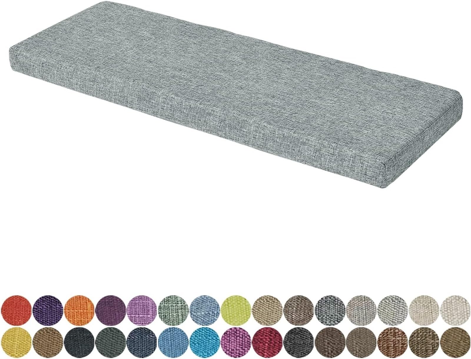 MCOSU Bench Cushion - Outdoor/Indoor Patio Porch Swing Cushions, 48/40/50 x 12/14/16/18 inch Bay Window Seat Furniture Cushion Non-Slip with Zipper(3#