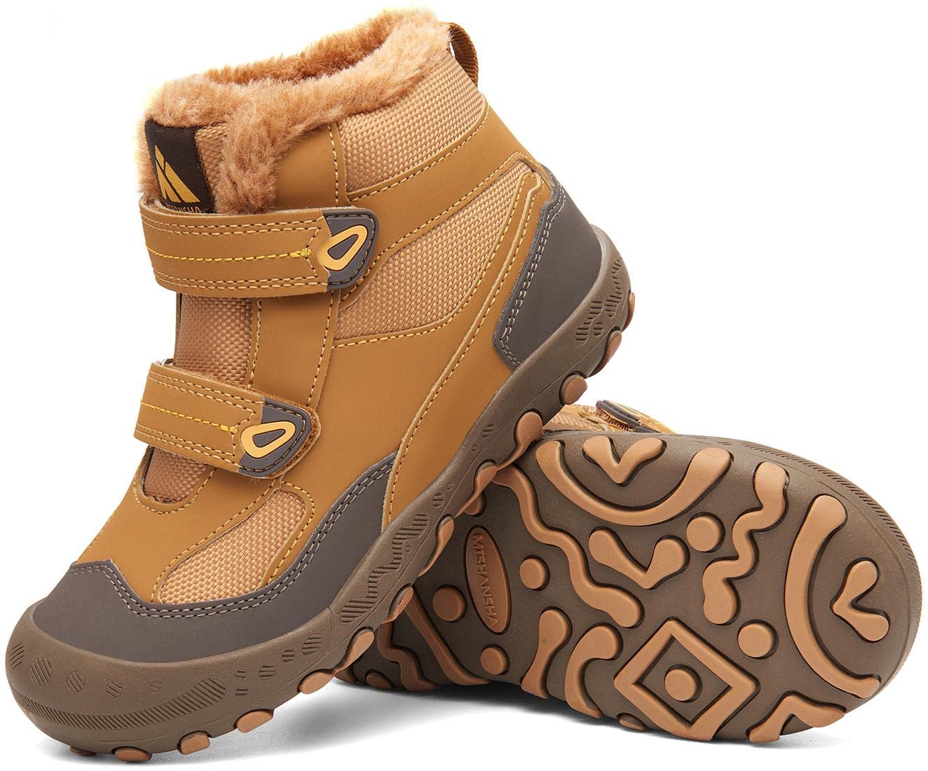 Mishansha Dziecięce buty zimowe z ciepłą podszewką, rozm. 24-38, Tortilla brązowa, 25 EU