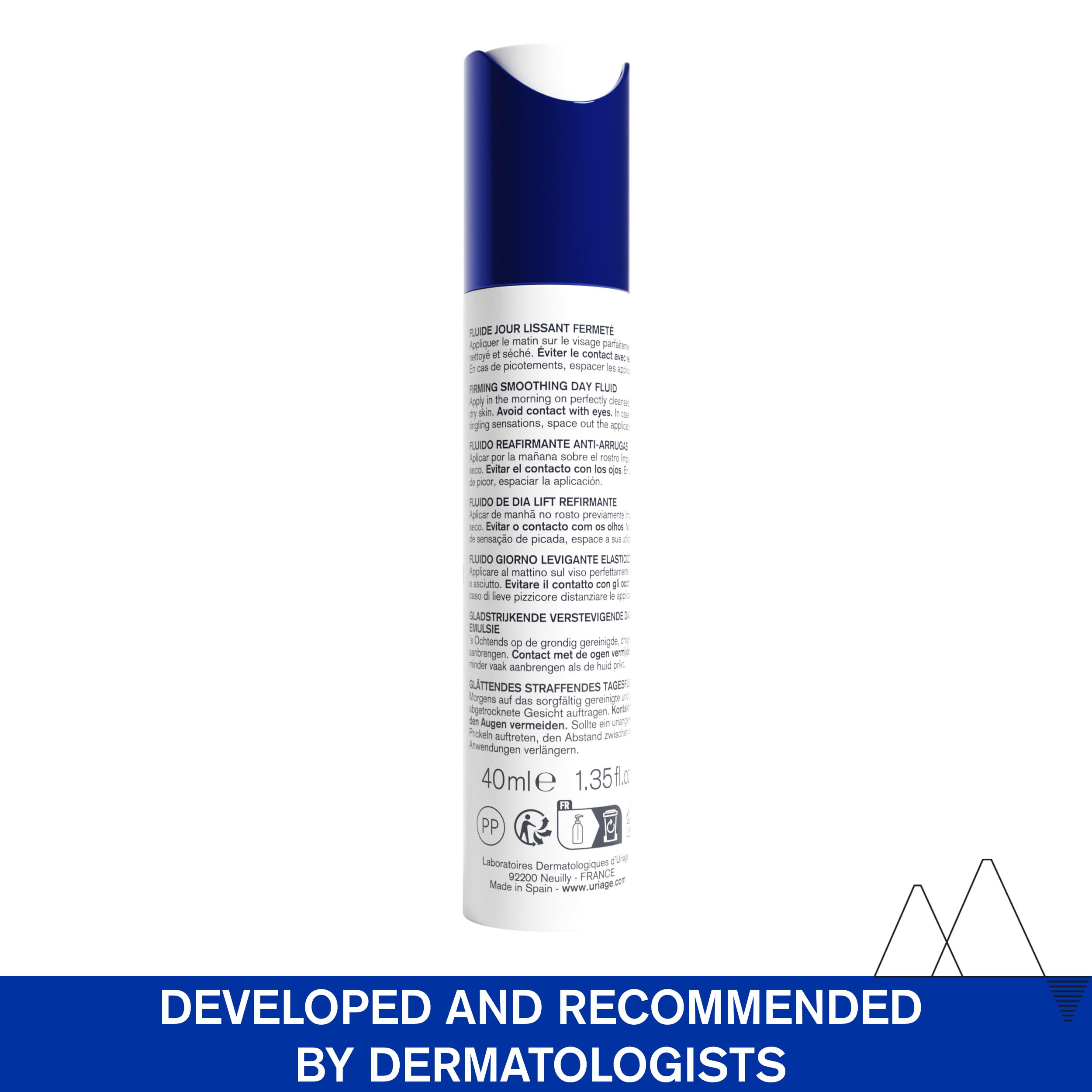 Uriage Age Lift Firming Smoothing Day Fluid 1.35 fl.oz. | Anti-Aging Fluid with Retinol, Hyaluronic Acid & Rose Fruit Extract that Reduces the Appearance of Fine Lines and Wrinkles