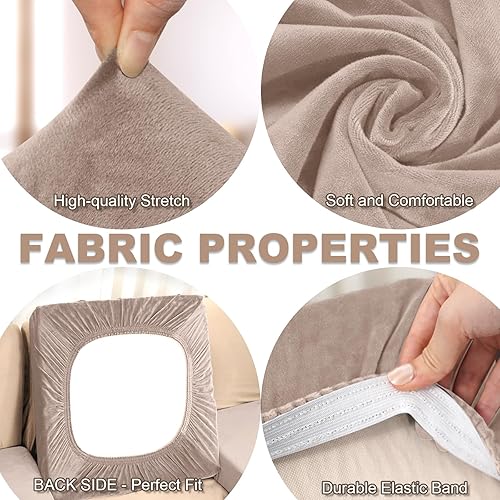 Miniatura 3 de Funda para sofá, 1 pieza, funda de terciopelo para sofá seccional, fundas de cojín separadas en forma de L, protector de muebles para perros y