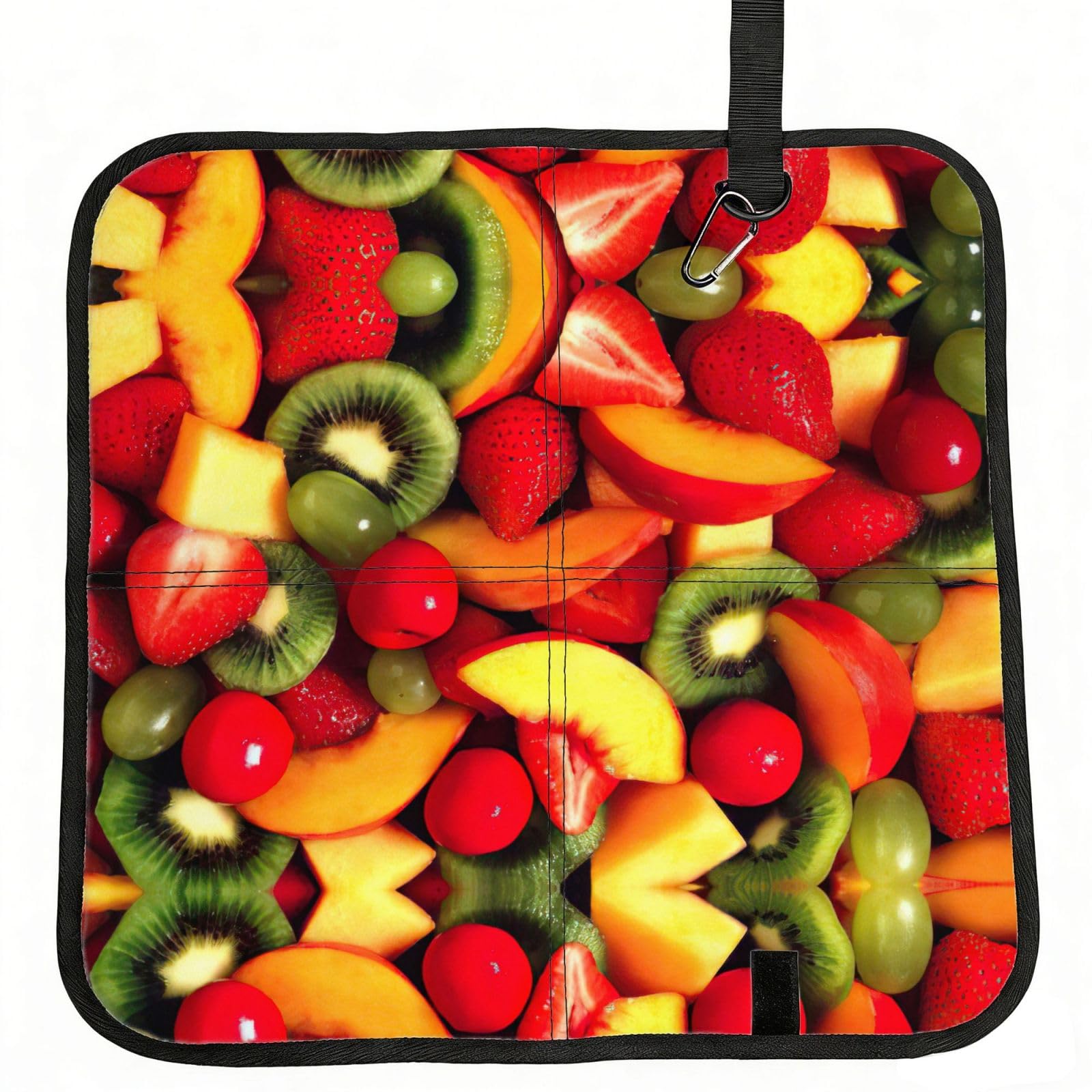 SDEGTHO Fresh Fruits And Vegetables Print Padded Seat Pad Folding Cushion Waterproof Bench Mat Portable Outdoor Rest Mat 15.8"
