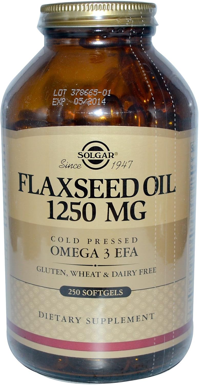 Solgar Flaxseed Oil 1250 mg, 250 Softgels Health