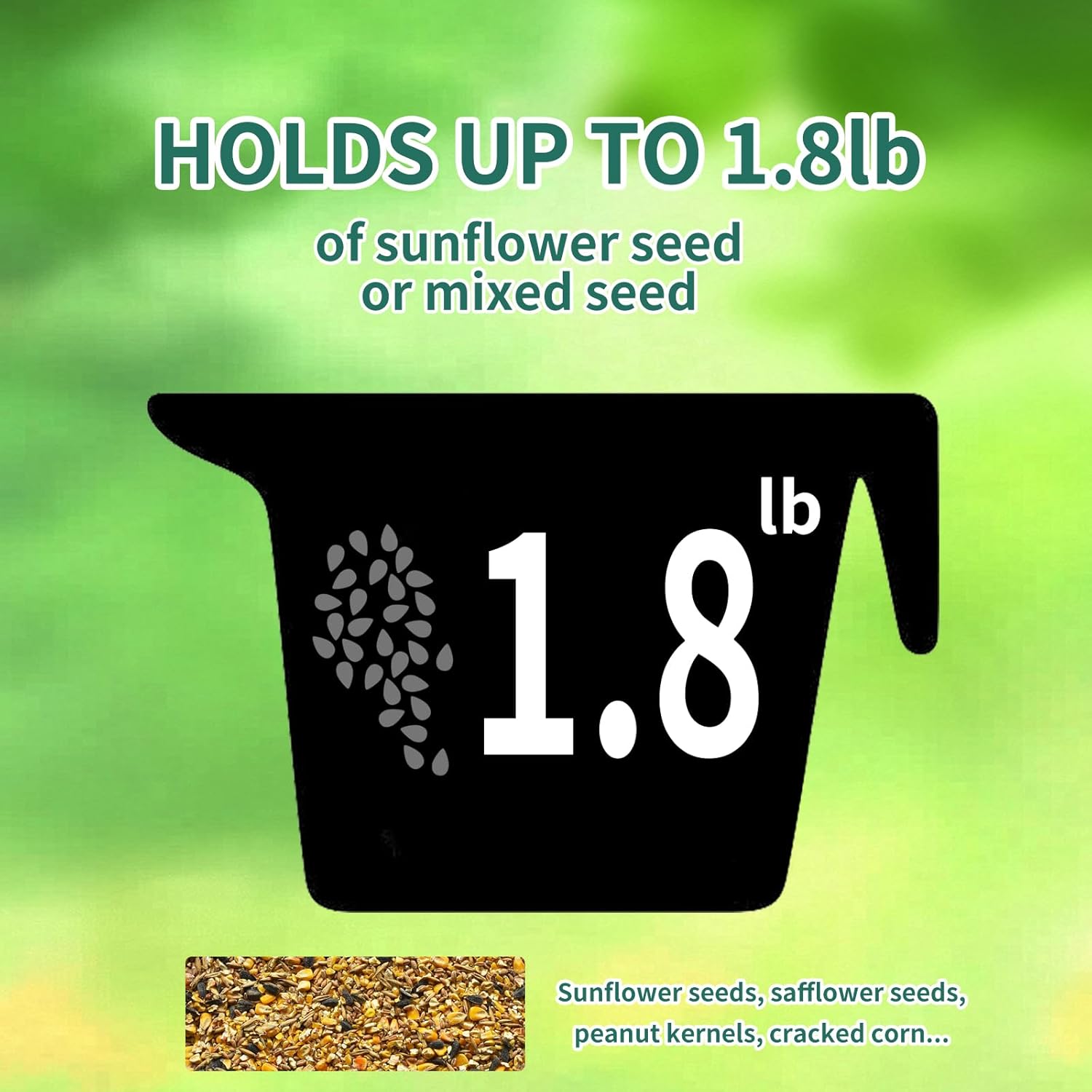 Metal Outdoor Hanging Bird Squirrel Proof Feeder, Equipped with Anti Squirrel Rotating Perch Ring Device, of Tube Bird Feeders On Garden Terraces - Image 7