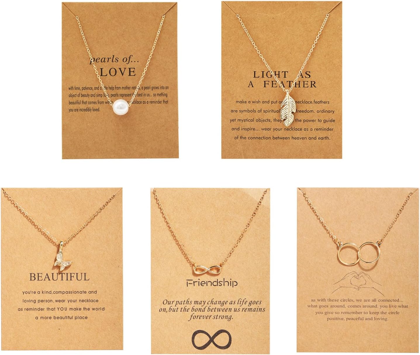 Shining Diva Fashion 5 Pcs Combo Latest Stylish Infinity Butterfly Pearl Necklace Jewellery Set for Women Pendant Necklace Gifts for Girls (15911np)