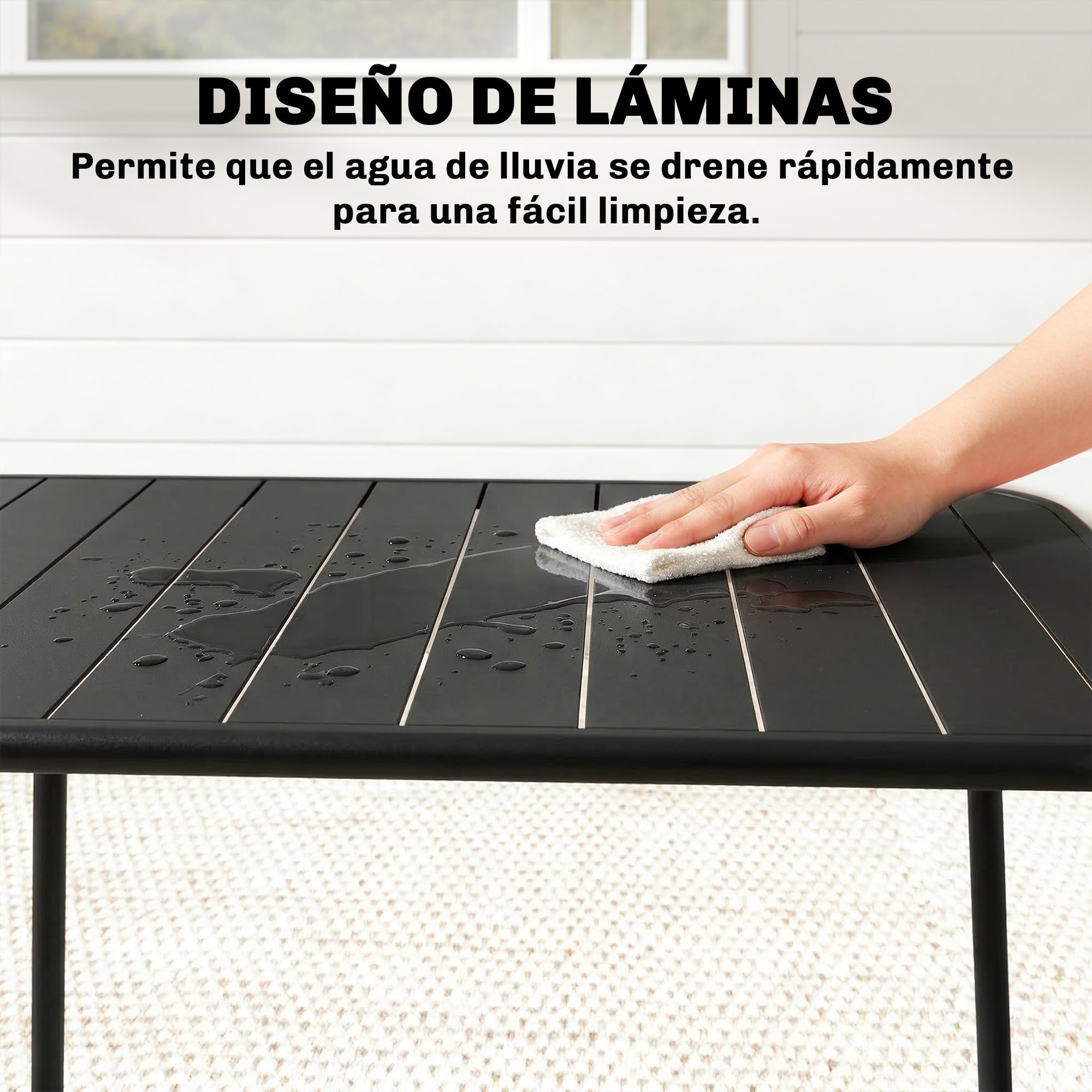 Outsunny Mesa de Comedor de Jardín Rectangular de Acero 120x70x72 cm Gris | Mesa de Terraza Exterior con Tablero con Listones, para 4 Personas, Carga 50 kg, para Patio, Balcón