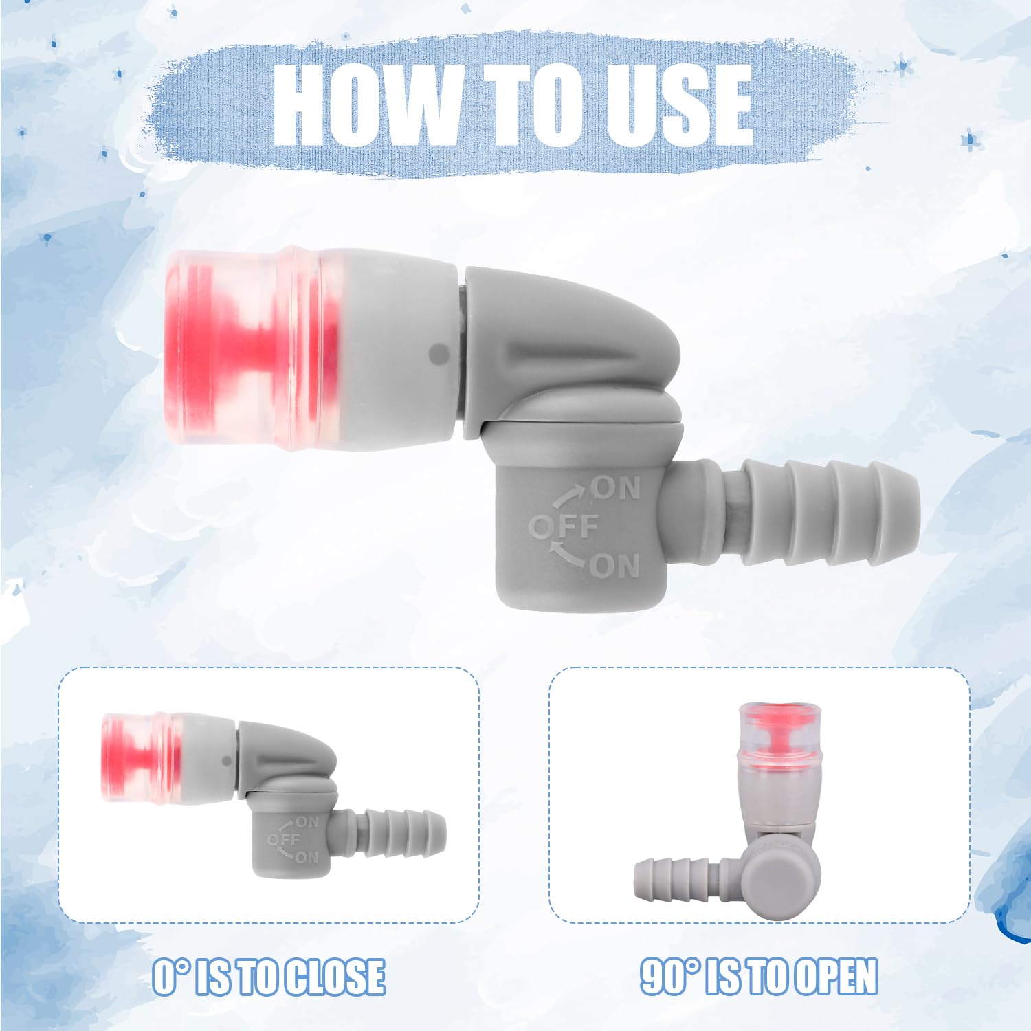 4uds Kit de Reemplazo de Válvula de Mordida, Accesorios de Boquilla de Silicona Incluye 1 Conector de Boquilla y 3 Boquillas Transparentes Compatibles con Camelbak Bolsa de Hidratación