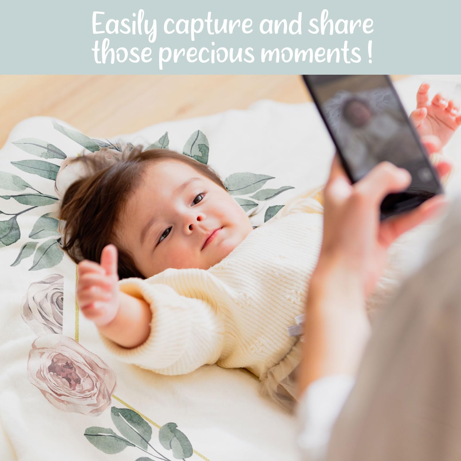 Twins Baby Monthly Blanket for Girls, Newborn Age Blanket, Soft Flannel Photography Background Prop, Twin Baby Gifts, Boho Flower