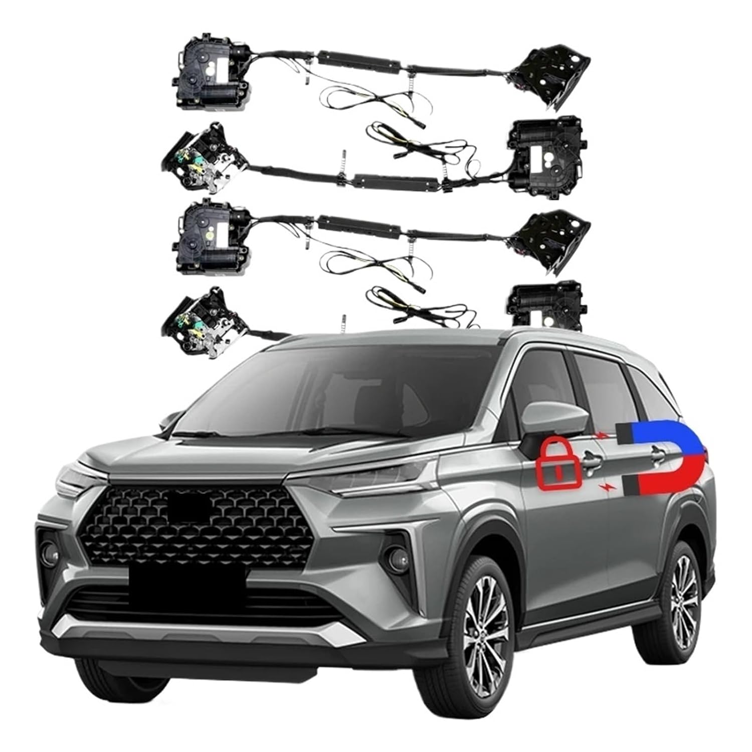 Compatible for Veloz Original Car Mechanical Lock Modified Electric Suction Door Auto Parts Tool Side Soft Closing(2 Doors)