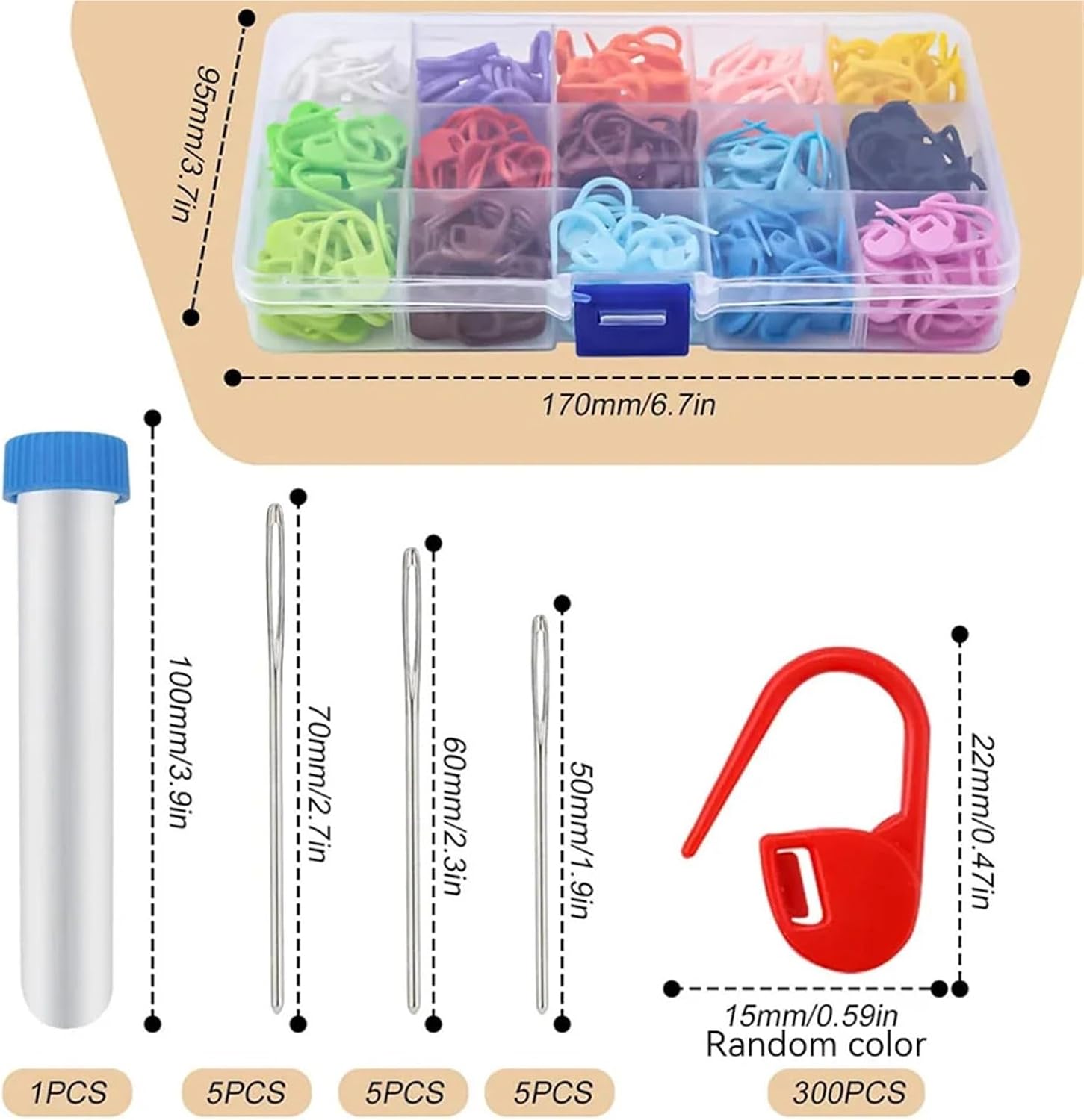 Stitch Markers for Crocheting 300pcs Plastic Crochet Yarn Markers Resin Small Clip Locking Stitch Marker Knitting Tools Needle Clip Hook