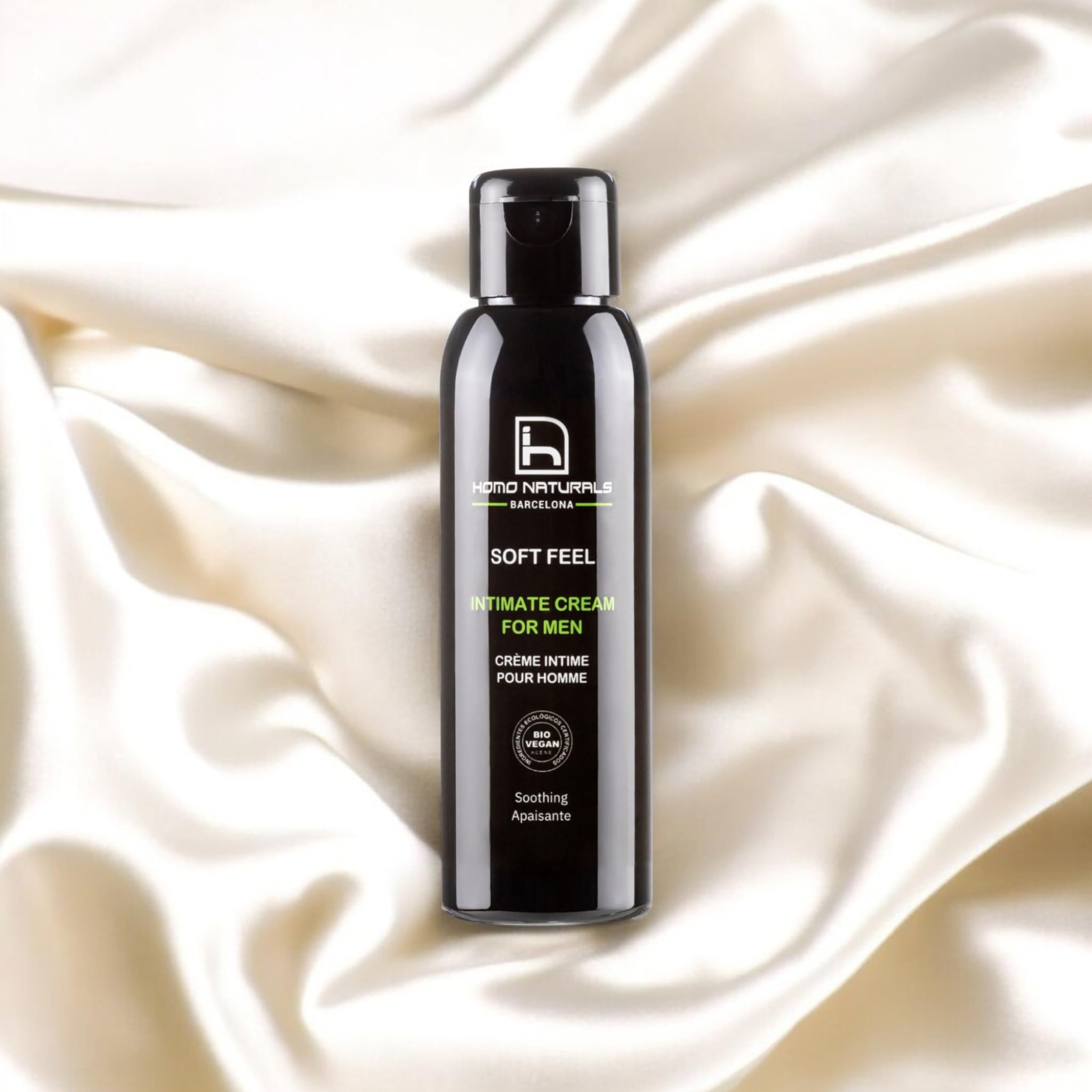 Homo Naturals Soft Feel - Crema Íntima Hombre - Hidratación y Protección Diaria Zona Íntima Masculina - Con Aloe Vera, Caléndula y Hamamelis - Cuidado Íntimo para Hombres Vegano y Ecológico - 100 ml