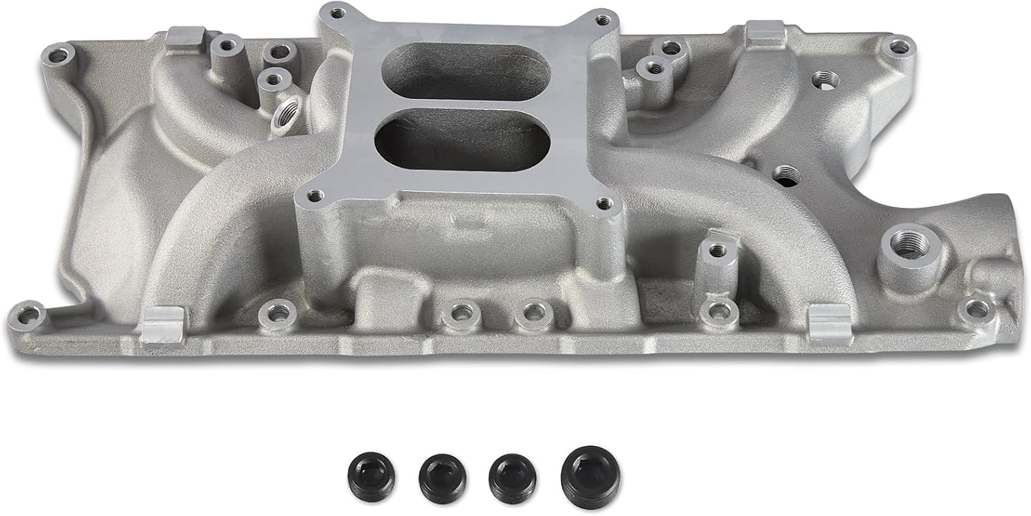 7121 8124 RPM Intake Manifold Aluminum Dual Plane Compatible with Ford Windsor Small Block SBF 1962-2001 260 289 302W V8 Idle-6,500 DM-3212-N Silver