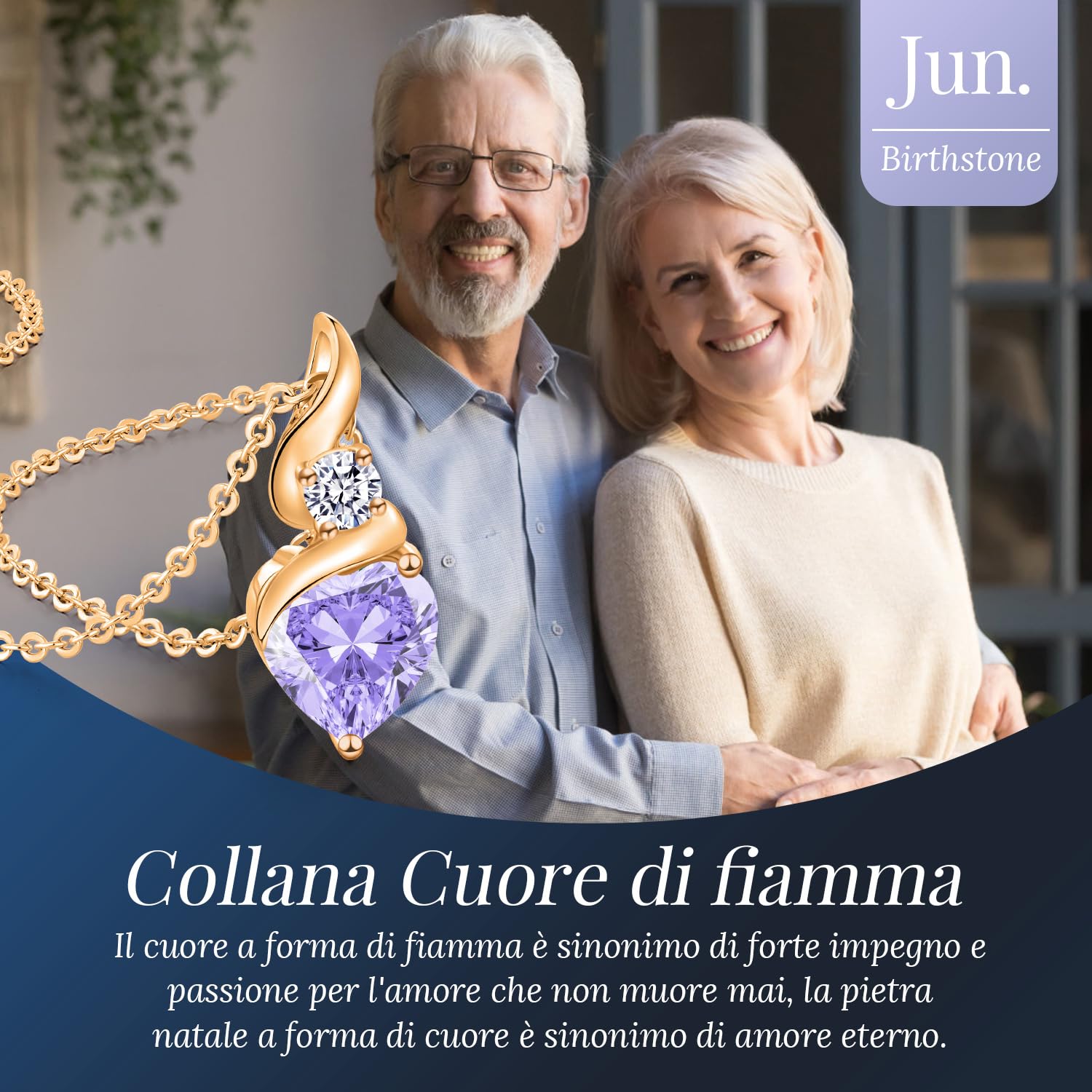 LOUISA SECRET Collana Delle Donne 925 Sterling Silver Rame placcato oro rosa Infinity Heart Collana Cuore Fuoco Pendant Birthstone Fiamma del Cuore Regalo per Le Donne Mamma Donna