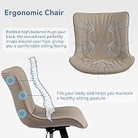 Vista 67 de YOUNIKE Silla de oficina, silla de escritorio sin brazos con ruedas, sillas giratorias ajustables para computadora de oficina en casa, silla