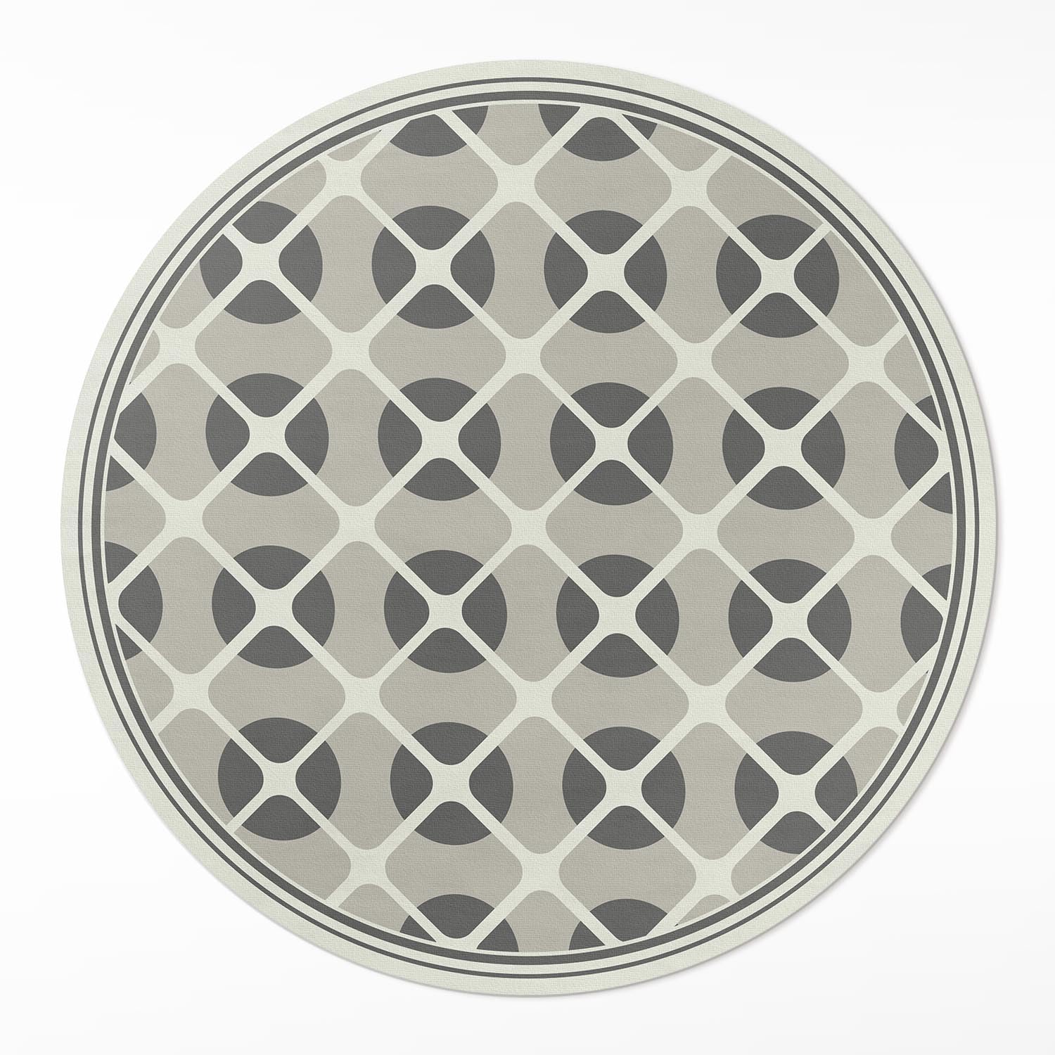 Tapis vinyle rond ø80 cm mosaïque minimaliste pour cuisine et salon