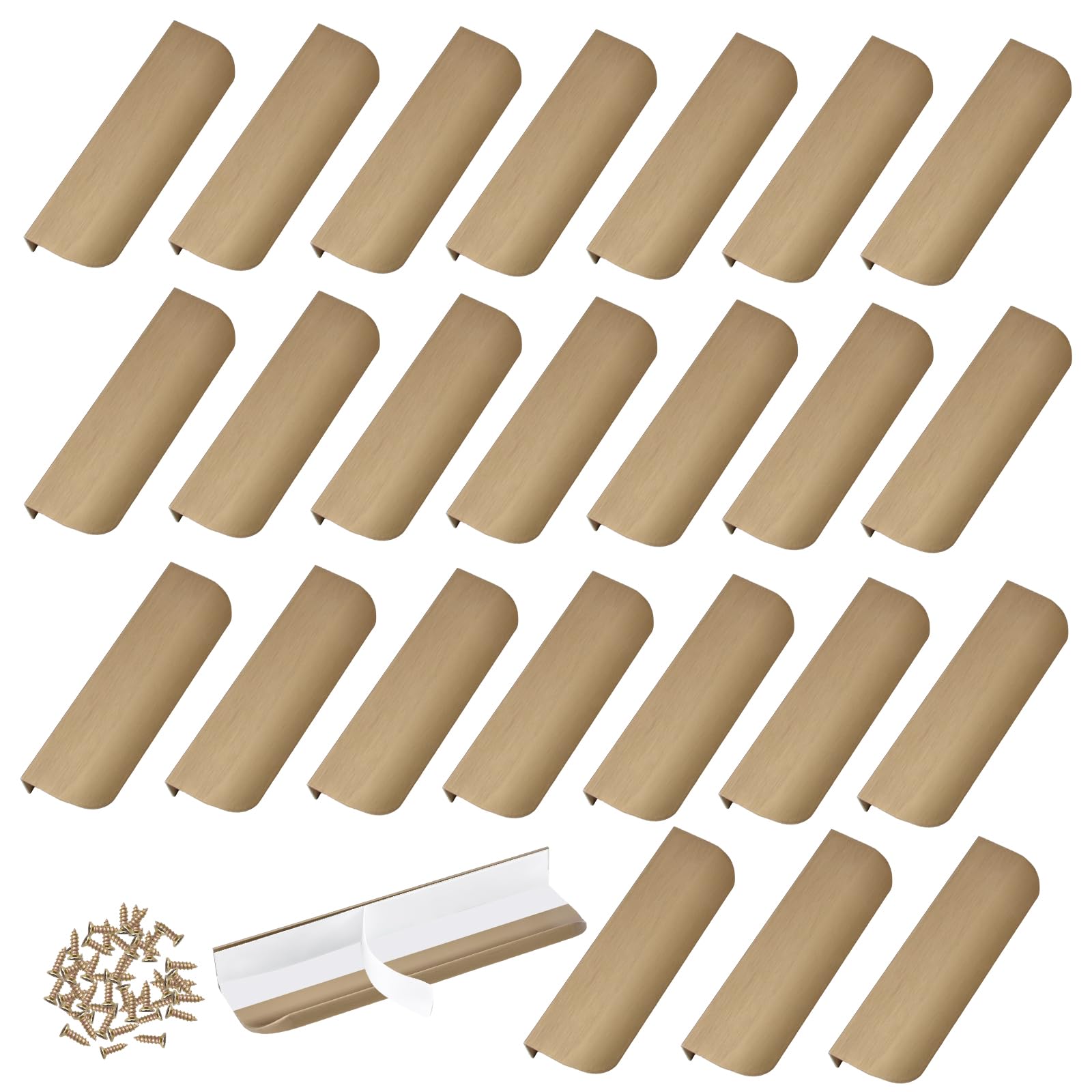MOROBOR Finger Edge Pull, 24 PCS Concealed Handle Rounded Edge Drawer Handles, Aluminum Alloy Invisible Pulls Wardrobe Handle for Cabinet Hardware Drawer, 120 mm/Bronze â image 1