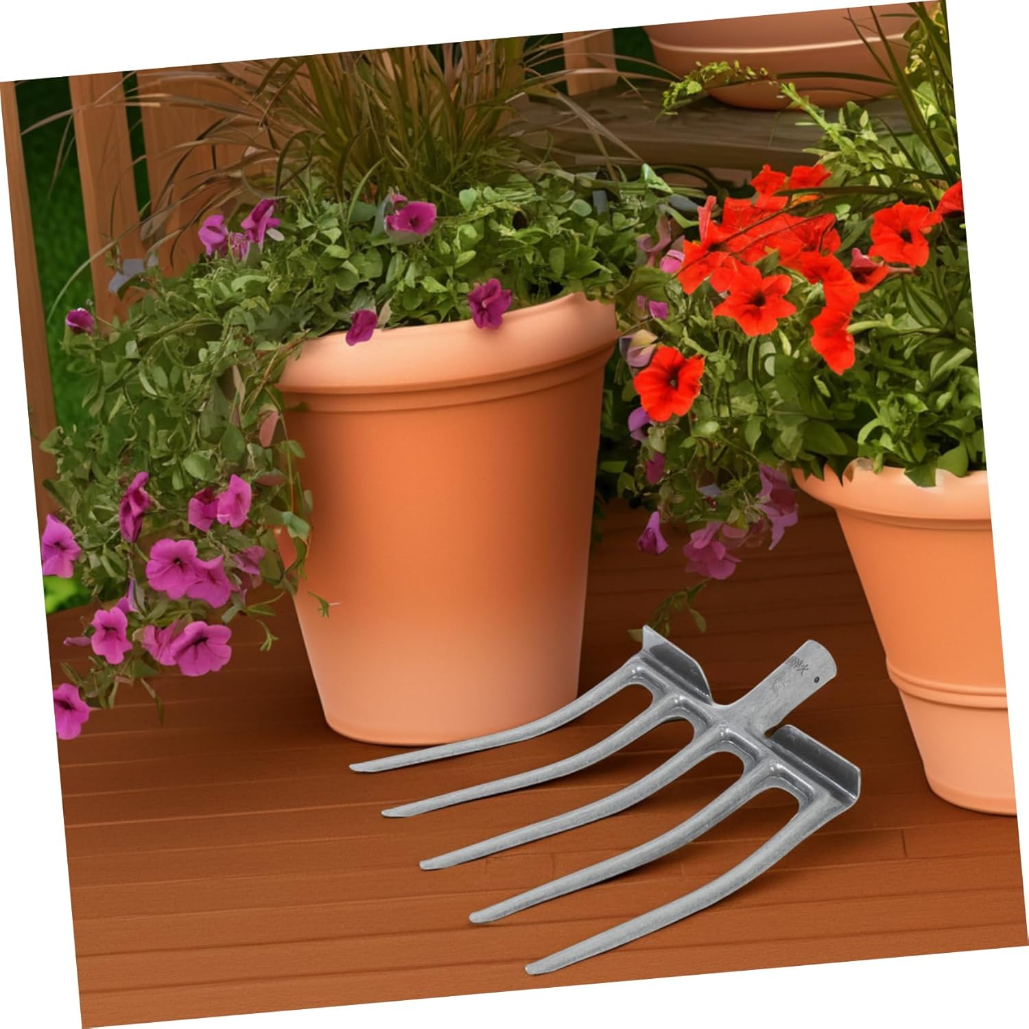 Kisangel Heavy Duty Steel Fork for Agricultural Use Tooth Soil Loosening Tool for Deep Plowing and Crop Harvesting Versatile Farming Equipment for Efficient Soil Preparation