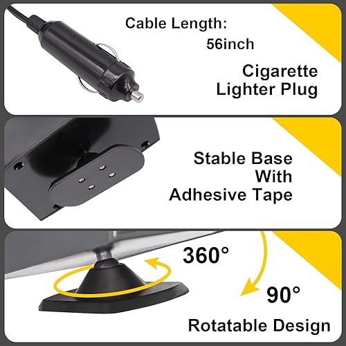 Miniatura 4 de OBEST Calentador de coche de 12 V que se conecta al encendedor de cigarrillos, desempañador portátil de 150 W, calentador automático de enchufe de 3