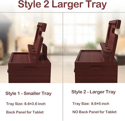 Miniatura 2 de MD MADOATS Estación de acoplamiento de madera para teléfono, regalo para hombres, soporte de carga para teléfono celularrelojaudífonos, organizador