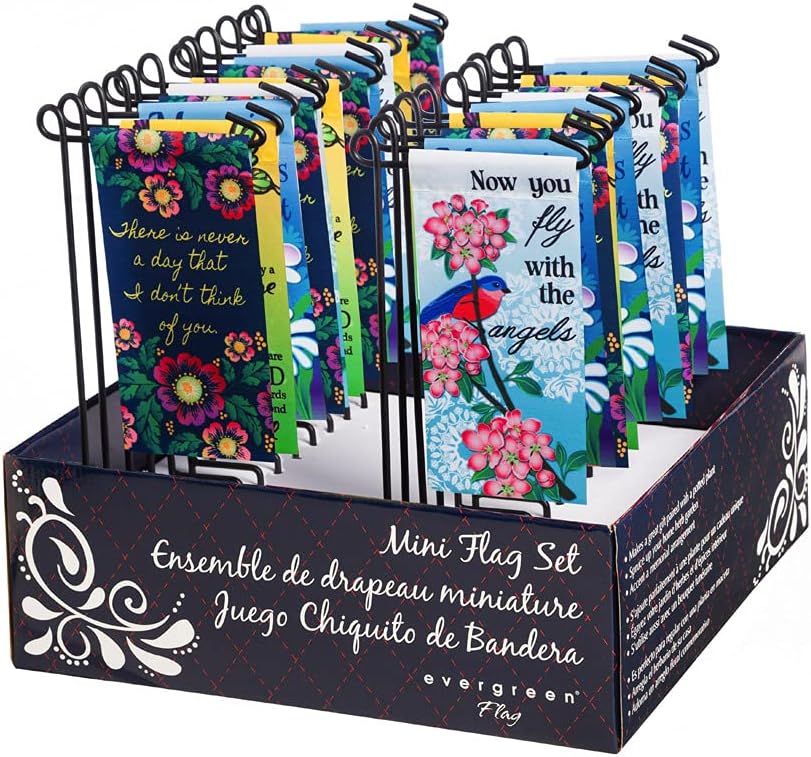 Evergreen Flag Memorial Mini-Flag Boxed Set of 24