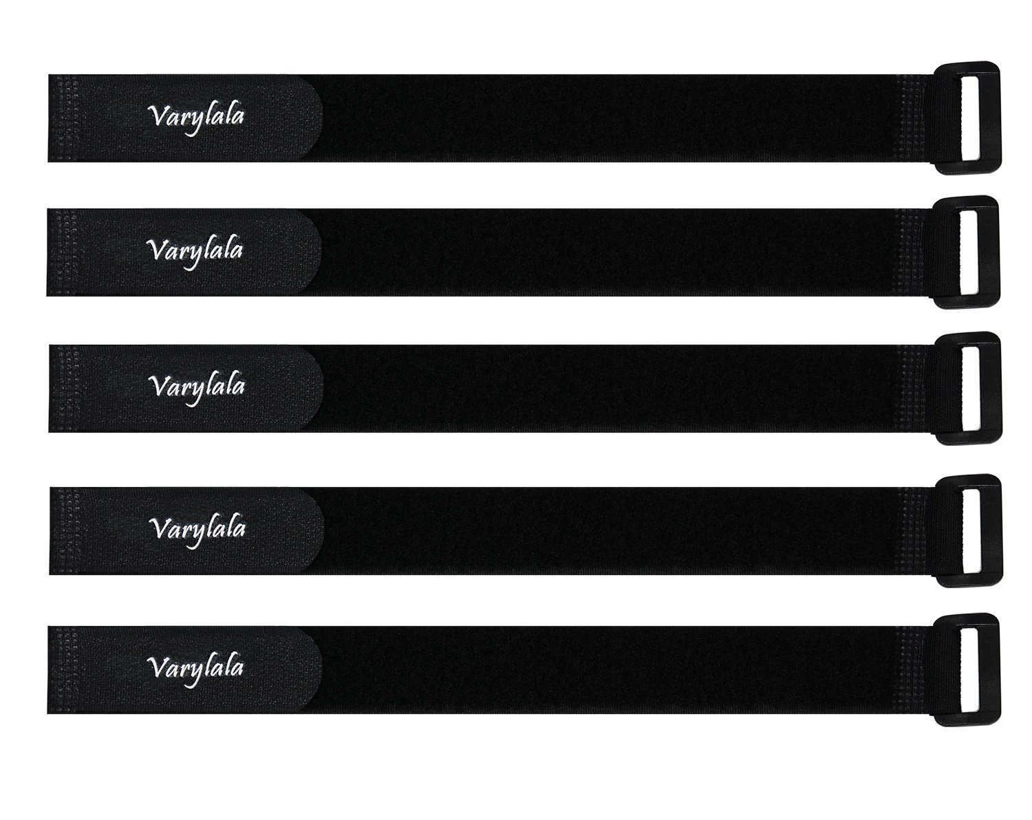 5 Pcs Hook and Loop Securing Straps Tie Downs Fastening Straps (0.8"x12", Black)