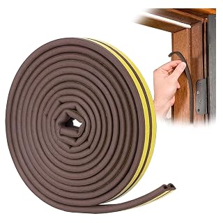 SUPERSTUD Door Gap Filler | Self-Adhesive Silicon Weather Stripping Tape for Window | Door Sealing Strips for Gap Soundproof Door Bottom - (5.4ftx2) total10ft (3.5m) per roll (Brown) - Amazon product rated Grade A