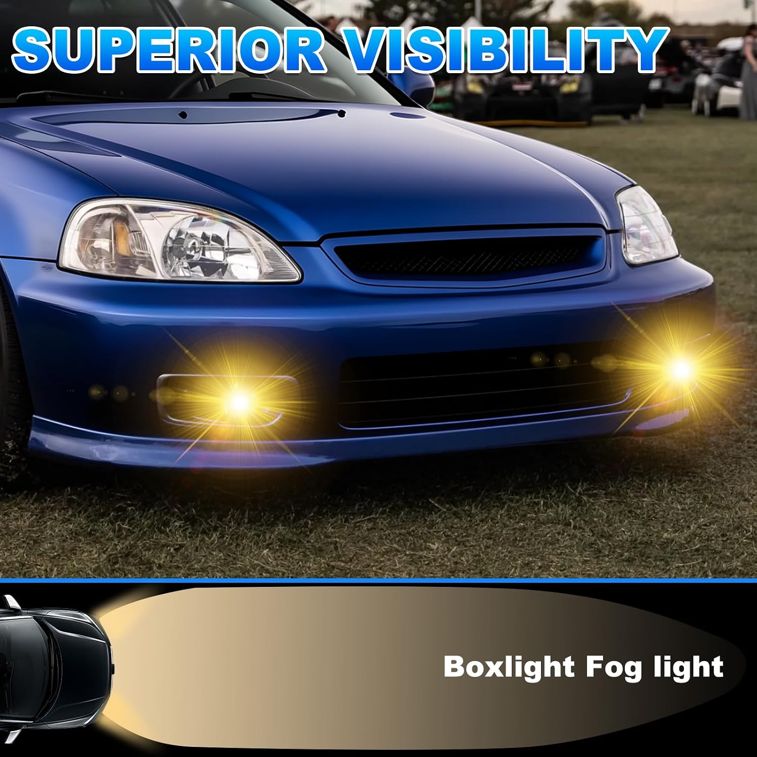 Fog Lights Assembly Compatible With 1999 2000 Honda Civic Fog Lamps 1 Pair of Fog Lights with Wiring Harness and Switch