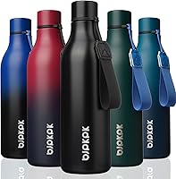 Vista 128 de BJPKPK Botellas de agua aisladas, botella de agua de metal de acero inoxidable de 18 onzas con correa, termo a prueba de fugas sin BPA, tazas