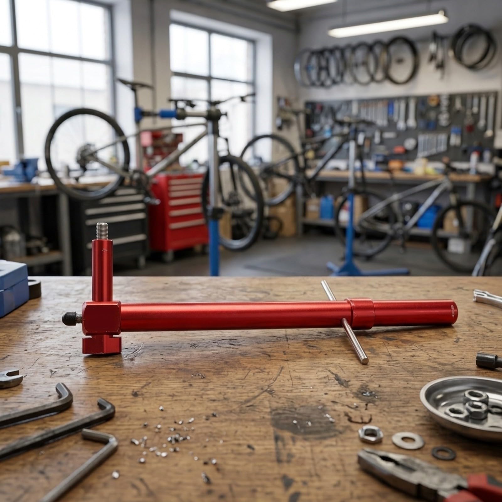 Strumento di allineamento della leva della bici per bici da strada – Regolatore di altezza orizzontale sinistra destra simmetrico aiuto installazione in lega di alluminio costruzione 45 cm