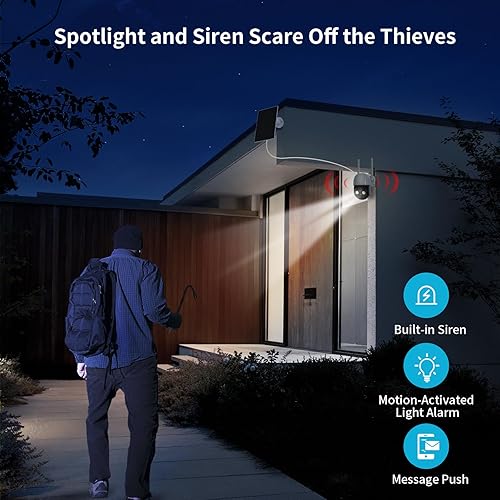 Miniatura 5 de XVIM 2 cámaras de seguridad solares inalámbricas para exteriores, 2.5K PanTilt Cámaras inalámbricas para exteriores para seguridad del hogar,