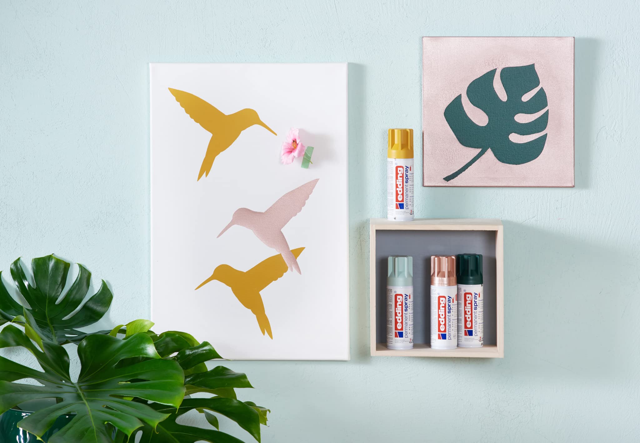 Sprühdosen Set Edding 18 Knaller Farben Premium Spray - matt - Sprühlack für Dekor-Arbeiten + Ersatzsprühköpfe - trocknet sehr schnell, hält dauerhaft
