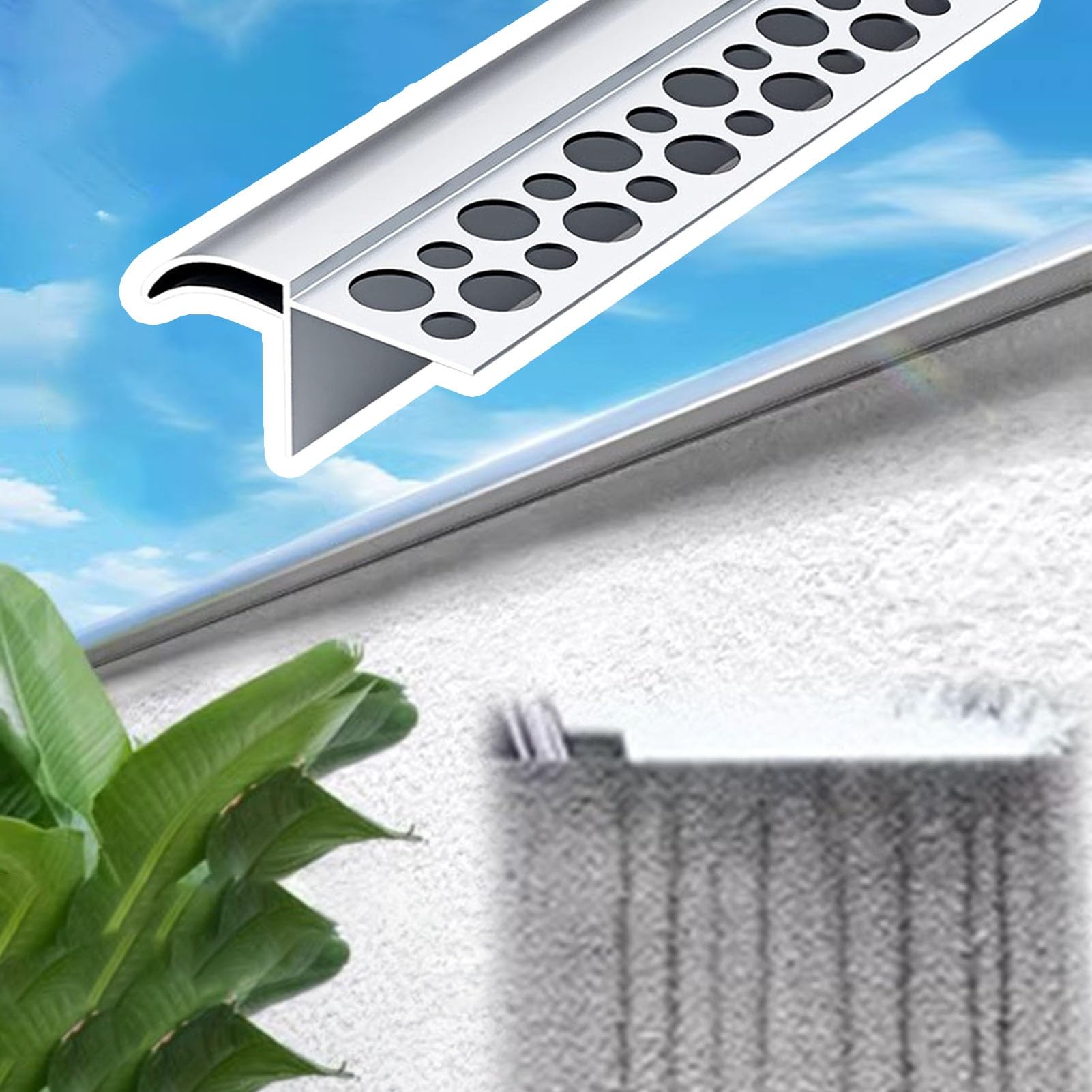 Gouttière anti-pluie pour fenêtres Vibeo contre l'humidité des murs et les infiltrations
