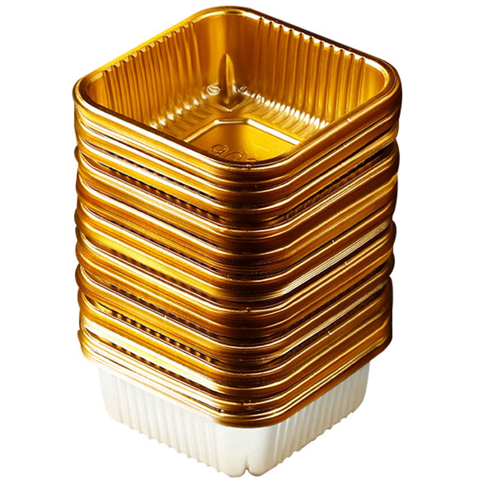 ulafbwur Mooncake Trays 100Pcs Various Sizes Food Grade Moon Cake Trays Waterproof Thick Mooncake Packaging Box Container Holder Bakery Supplies Moon Egg-yolk Puff Holder