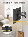 monTEK Ultra Slim TV Wall Mount for Most 43-90 inch TVs, 1.1" Thin Low Profile TV Bracket, Full Motion TV Mount Dual Swivel Articulating Tilt 6 Arms, Max VESA 600x400mm, Up to 132lbs, 16"/18" Studs