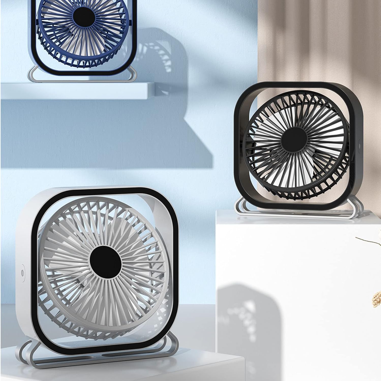 USB Desk Fan 3 Speeds Quiet Portable Cooling Small Rotatable Personal Table for Home Office Desktop Usb Fans Travel Camping