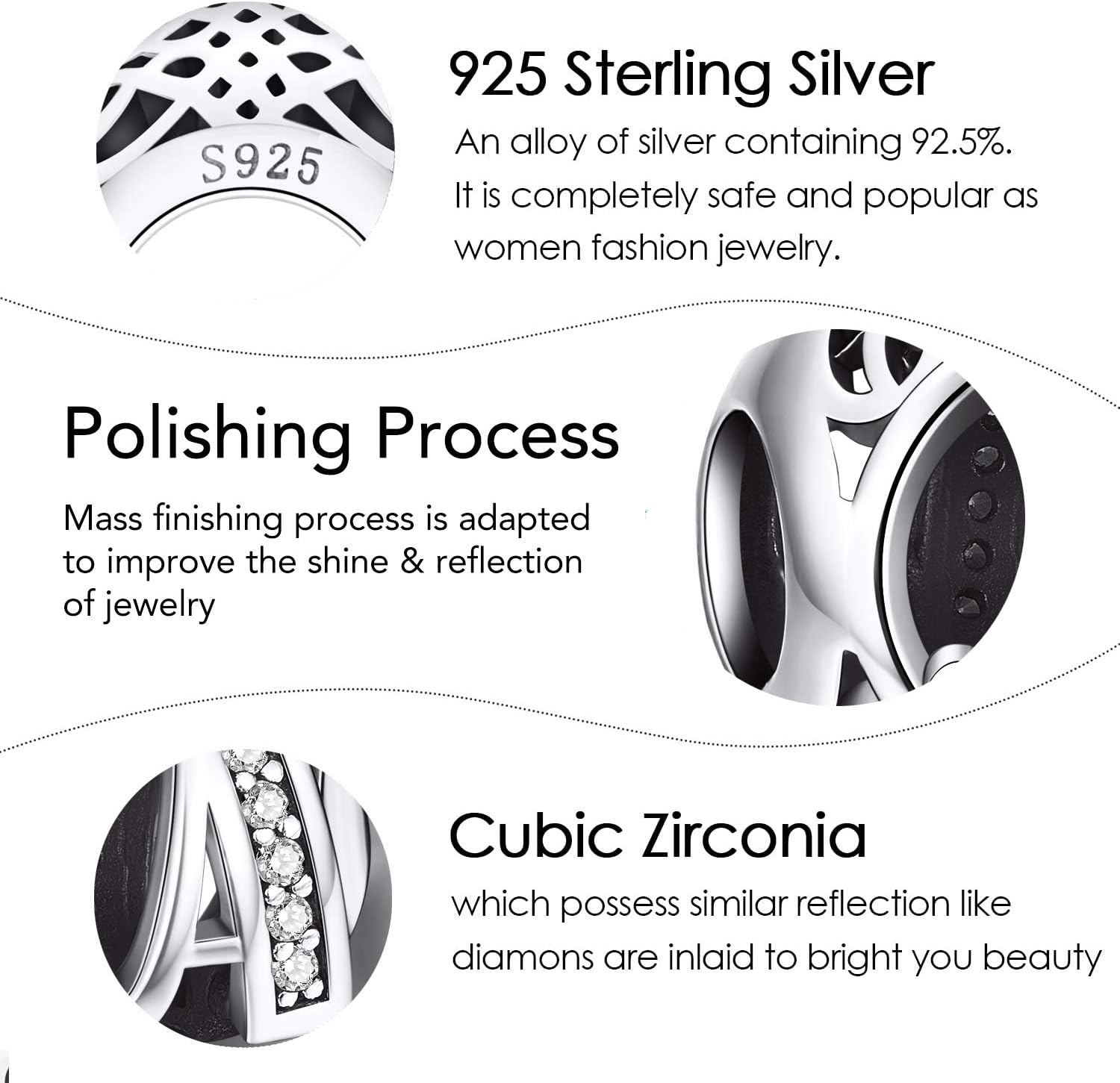 NINGAN Letter Alphabet Charm 925 Sterling Silver A-Z Initial Beads Fits Women's Europeans Bracelet and Necklace - Image 6