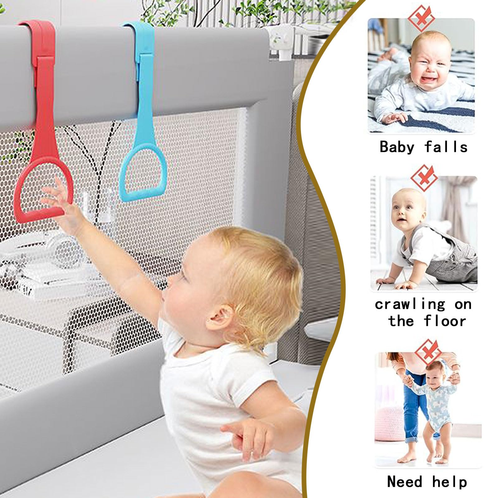 Anneau Parc Bebe, 4 Pièces Anneaux pour Lit Bébé et Parc, Anneau de Lit Bébé, Anneaux pour l'entraînement de l'équilibre, Idéaux pour Aider Le Bébé à Se Lever du Berceau
