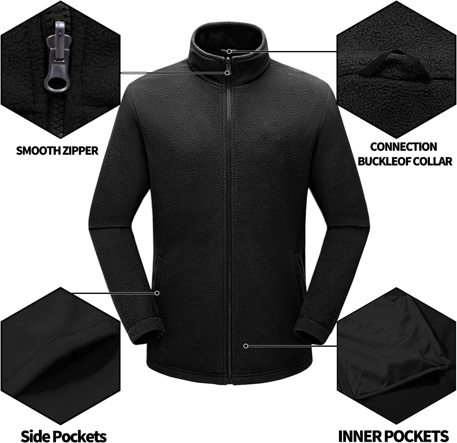 Mens Winter Skiing Jacket 3 in 1 Waterproof Warm Snow Fleece Lining Coat Hooded Windproof Jacket S-6XL - Image 5