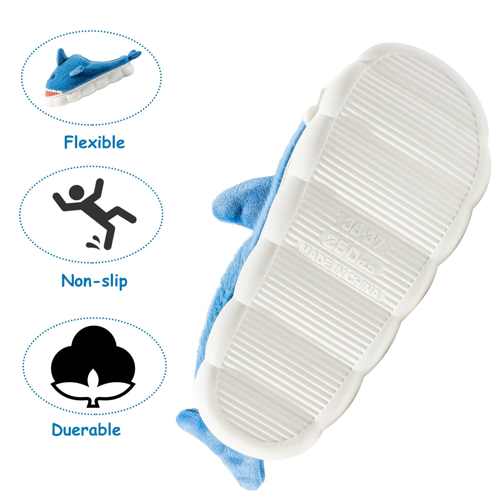 Fadezar Pantofole Donna Squalo/Mucca Ciabatte Donna Uomo Peluche Calde leggere Morbide Comode e Antiscivolo Ciabatte Invernali
