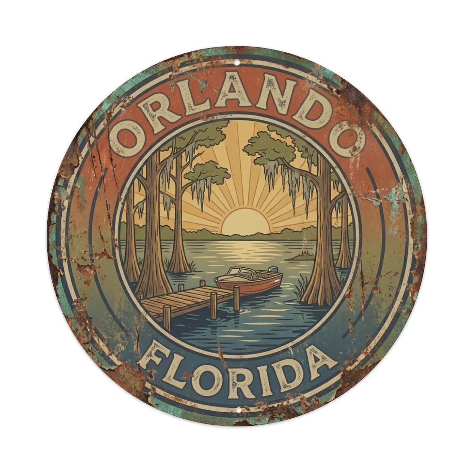Tgrcjimh Style Metal Tin Sign Usa Retro Travel Orlando