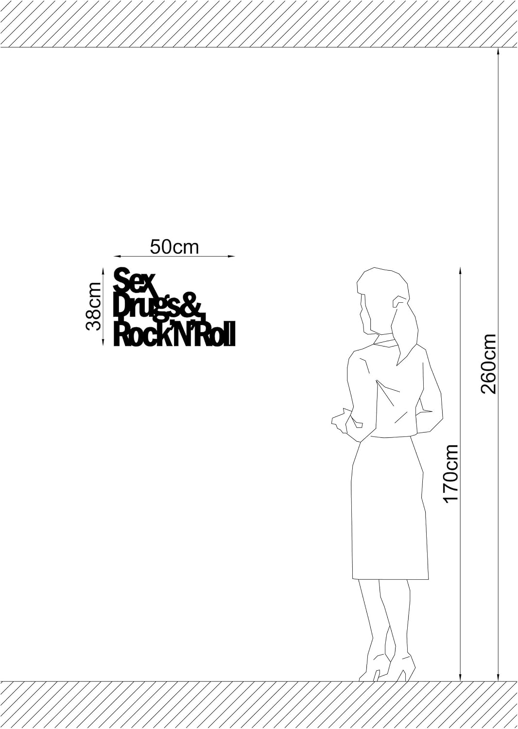 Homemania Wall Decoration, Laminated Steel, Black, 50 x 0.2 x 38 cm, 50 x 0.15 x 38 cm - Image 4