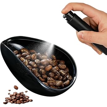 Ceramic Coffee Dosing Cup & Spray Bottle Set - Coffee Beans Weighing Cup and Tea Leaves Sprayer - Premium Dosing Accessories for Even Brewing Black