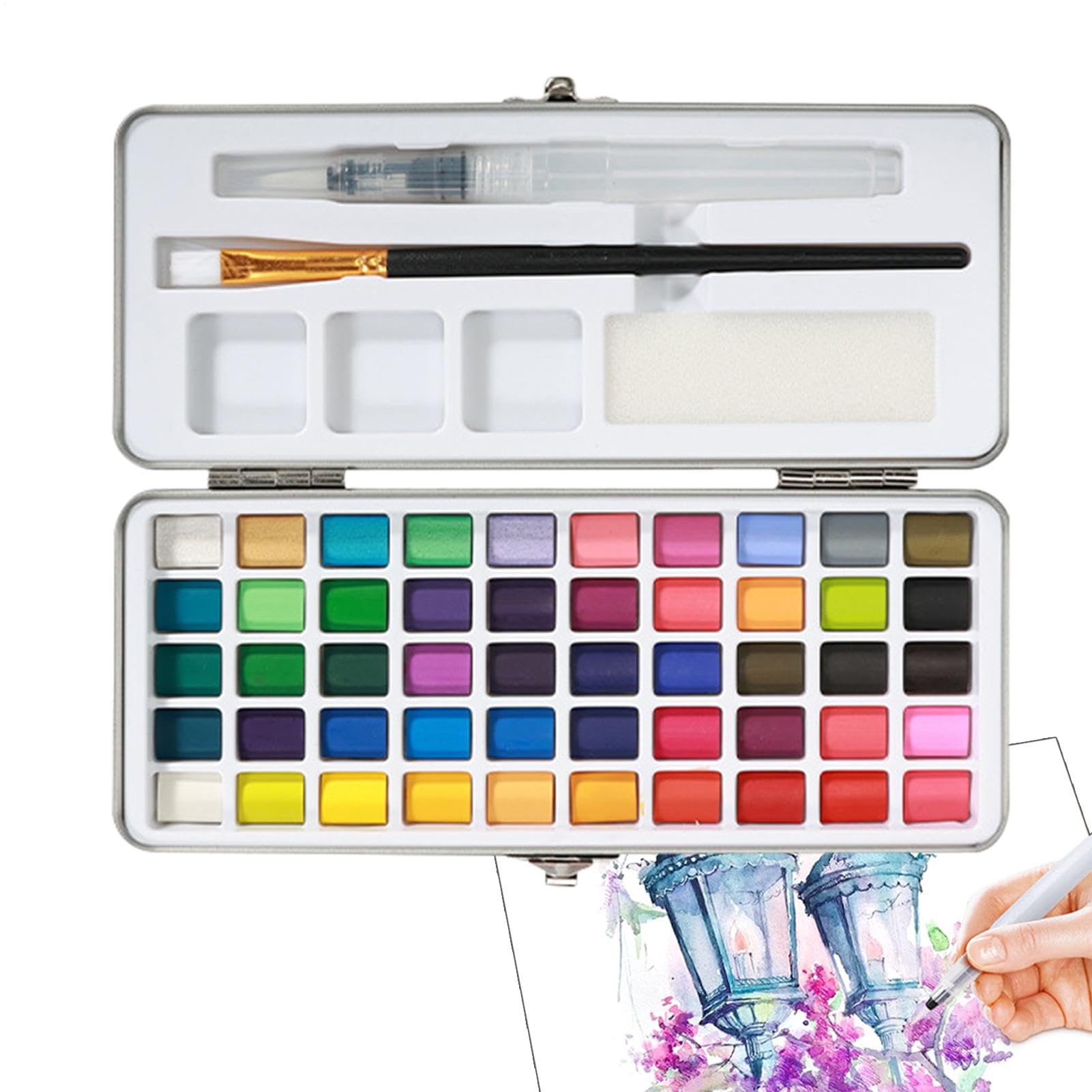 Peinture aquarelle nomade avec palette pour peindre sans taches ni encombrement