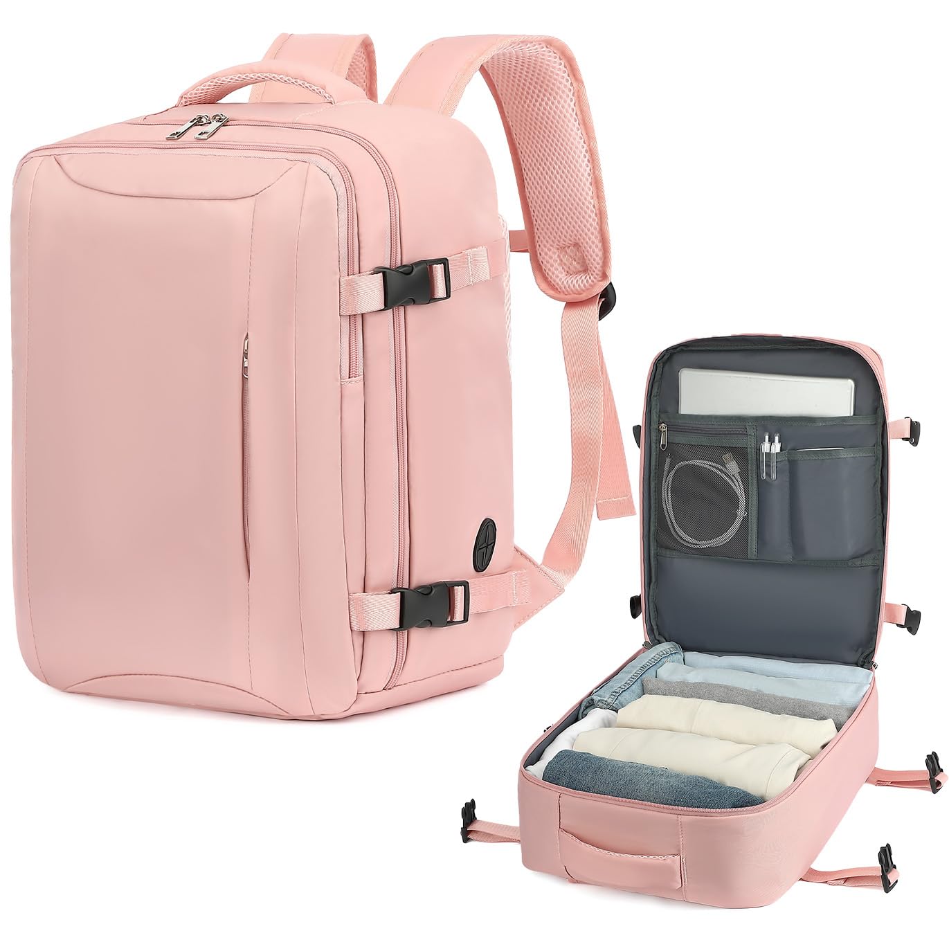 Lossga for Ryanair Cabin Bags 40x30x20,Travel Backpack 40x30x20 Cabin Bag Underseat Carry on Travel Bag 24L Hand Luggage Bag with Hidden Anti-Theft Bag Airline Approved for Women and Men — view 18
