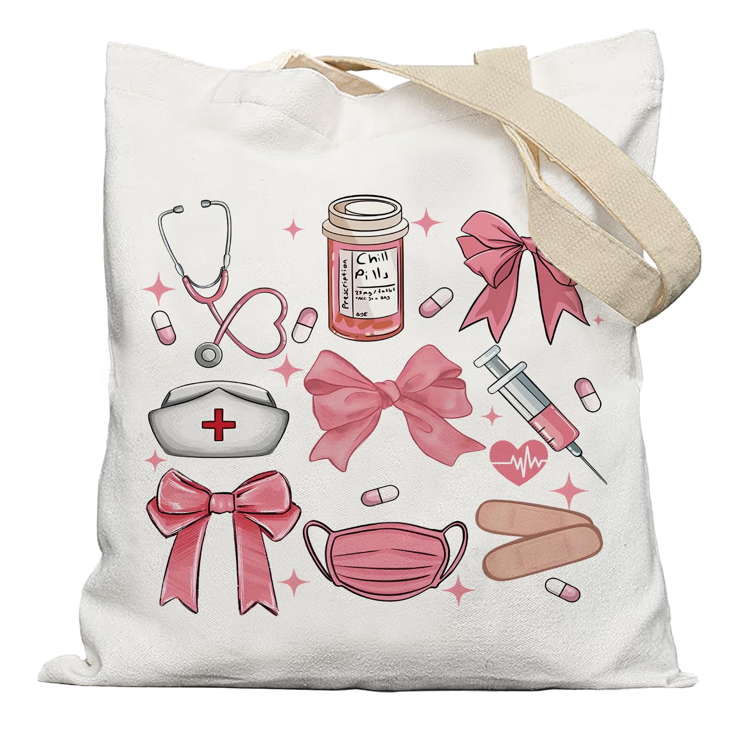 YeiHe Nurse Tote Bag, Nurse Gifts Canvas Tote Bags for Women, Nurses Week Gifts, Nursing Reusable Grocery Shopping Bags